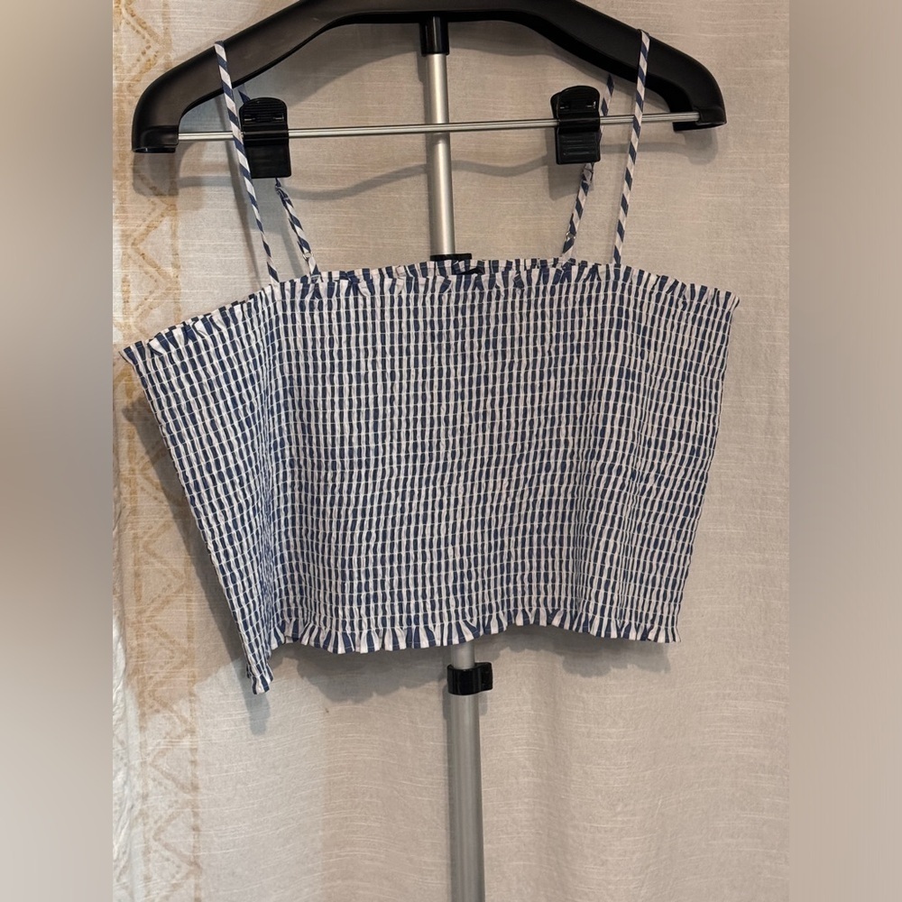 NWT Express Striped Smocked Cropped Stretch Cami  XL - Picture 6 of 7